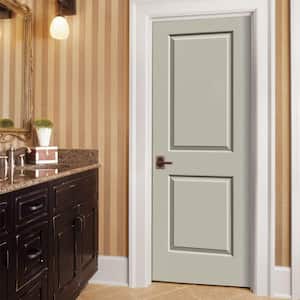 32 in. x 80 in. Carrara 2 Panel Right-Hand Hollow Core Desert Sand Painted Molded Composite Single Prehung Interior Door