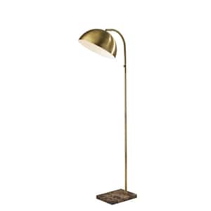 Paxton 61 in. Antique Brass Floor Lamp
