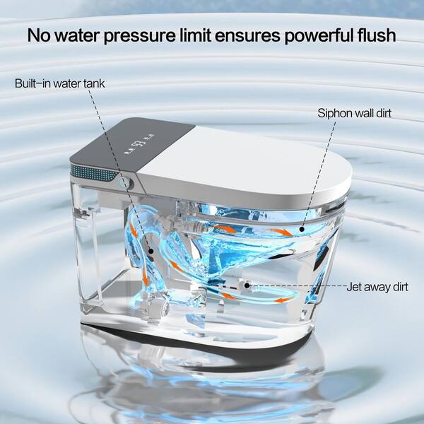 Yulika DJ-963-E Elongated Luxury Smart Toilet with Bidet Seat, Auto Functions