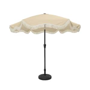 9 ft. Unique Design Crank Design Outdoor Patio Market Umbrella in Beige with Full Fiberglass Rib and Base