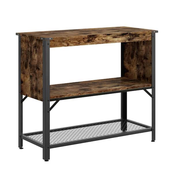 Bestier Kitchen Island Table Rustic Brown Serving Cart With Storage