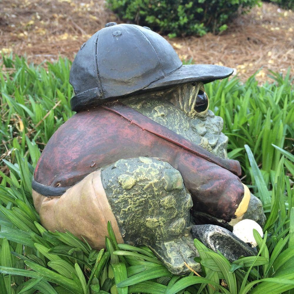 Natural Green Resin Golfing Toad Garden Statue
