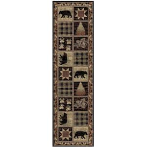 Hearthside Hollow Point Lodge Multi 2 ft. x 8 ft. Woven Animal Print Polypropylene Rectangle Area Rug