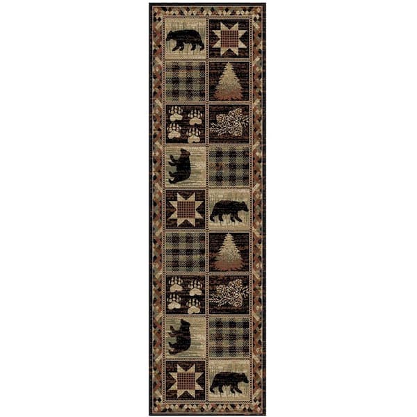 Mayberry Rug Hearthside Hollow Point Lodge Multi 2 ft. x 8 ft. Woven Animal Print Polypropylene Rectangle Area Rug