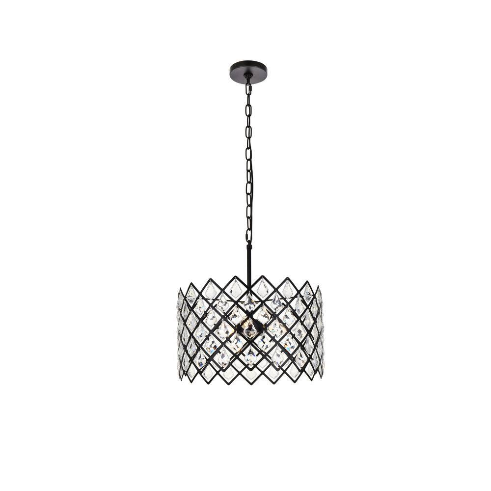 Timeless Home 16 in. 3Light Black Pendant Light ELP2222D16BK The