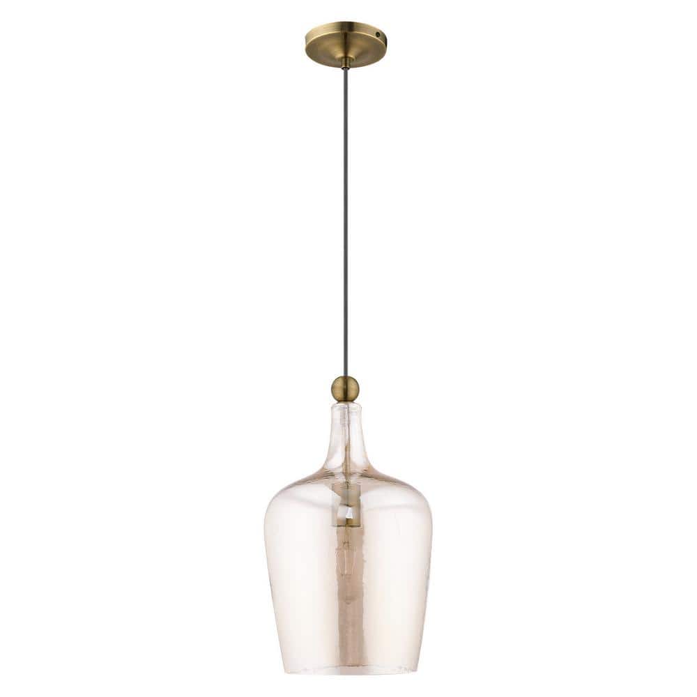 Antique Brass Champagne Glass Mini Pendant Light
