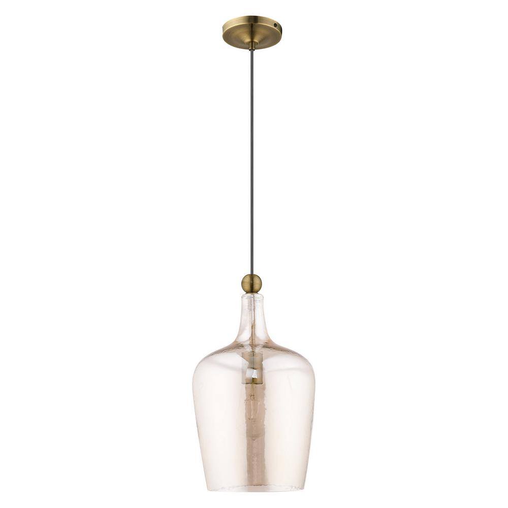 Antique Brass Champagne Glass Mini Pendant Light