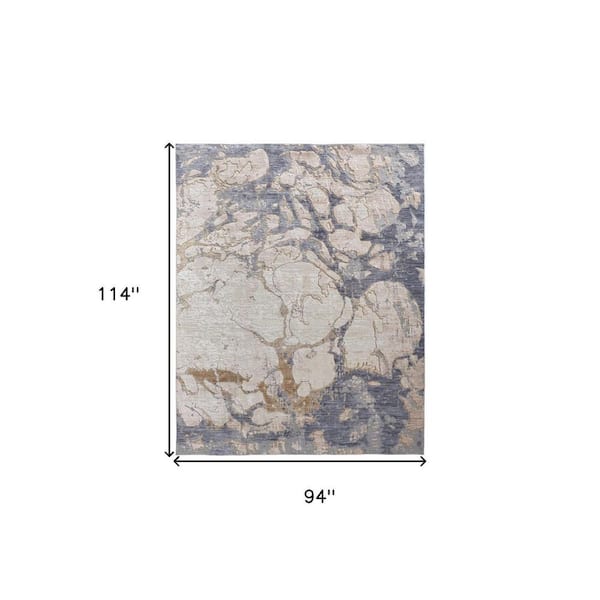 8 ft. x 10 ft. Tan and Blue Abstract Area Rug