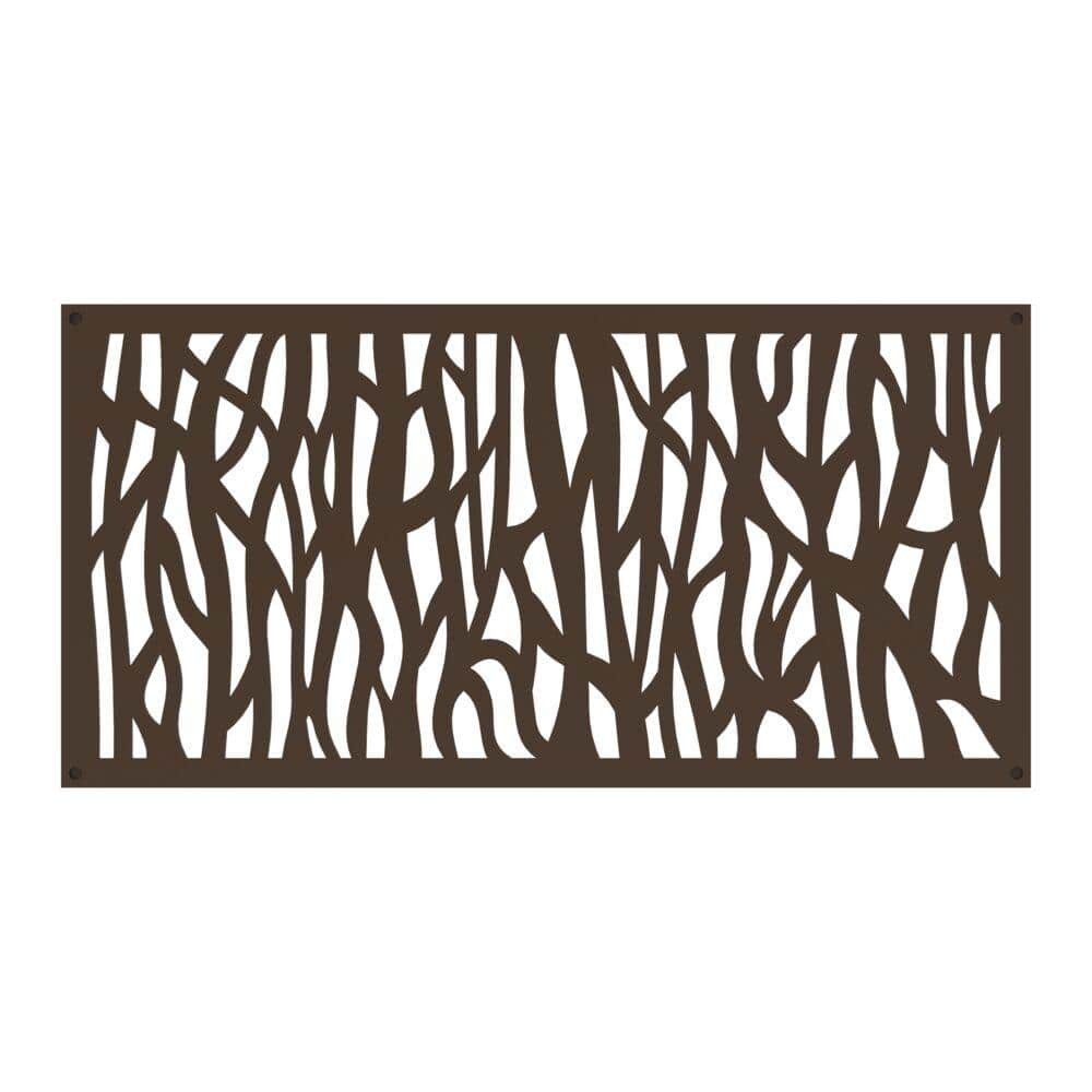 Barrette Outdoor Living 2 ft. x 4 ft. Sprig Umber Decorative Screen Panel