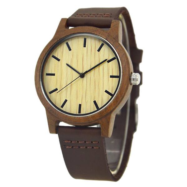 Genuine Leather Band Wood Watch 03 0508, Leather Repair Cream Home Depot