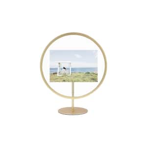 4 in. x 6 in. Matte-Brass Infinity Floating Picture Frame