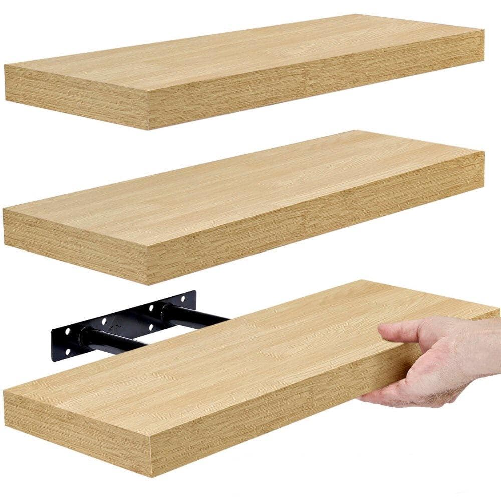 16.2 in. W x 5.5 in. D Floating Shelves for Wall, 3 Hanging Book Shelf Deco