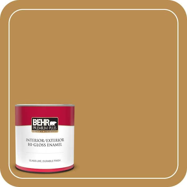 BEHR PREMIUM PLUS 1 qt. #320D-6 Lion Mane Hi-Gloss Enamel Interior/Exterior Paint & Primer