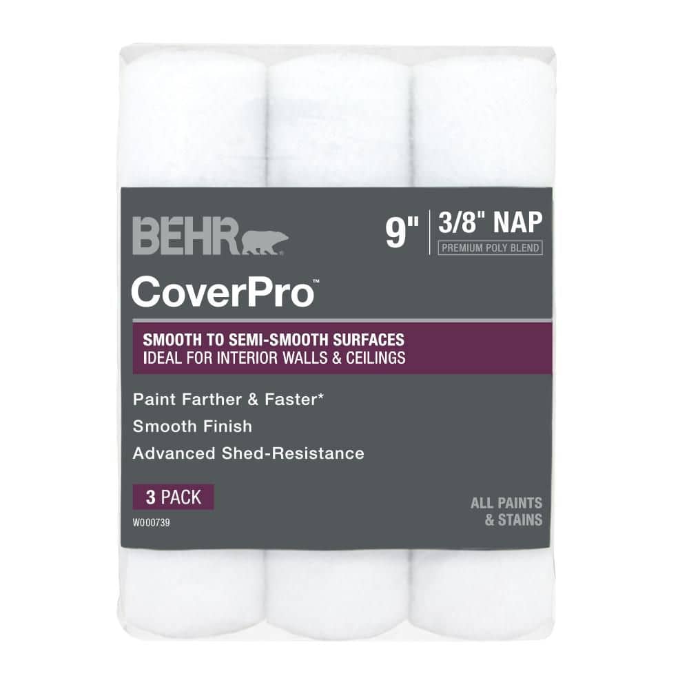 9 in. x 3/8 in. CoverPro Fabric Roller Covers (3-Pack)