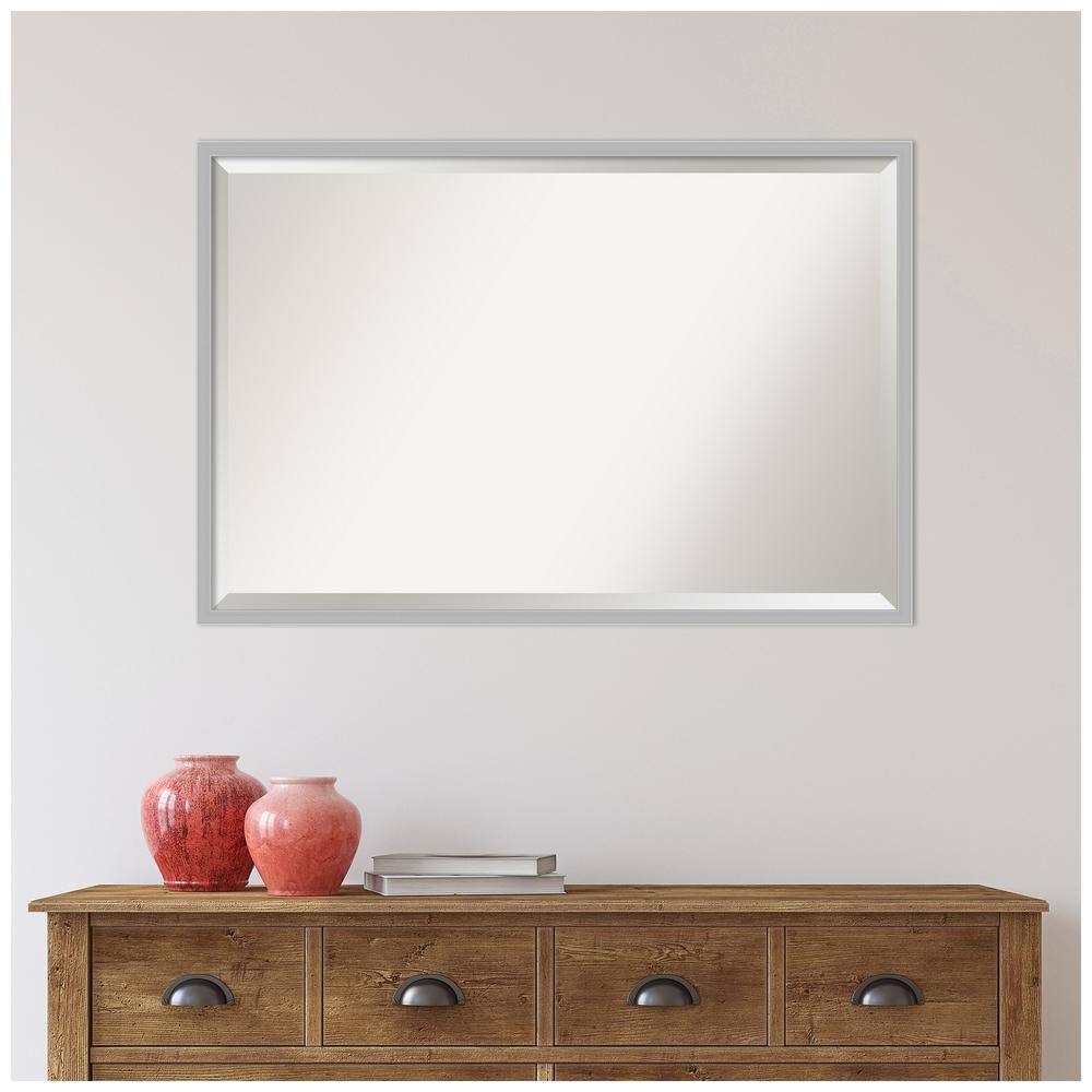 Hera Chrome Polished Silver 25" x 37" Rectangular Wall Mirror