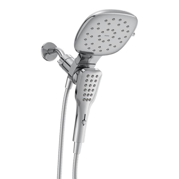 MOEN Verso Square 8-Spray Pattern Dual Wall Mount and Handheld Shower Heads 7 in. Shower with Infiniti Dial in Chrome