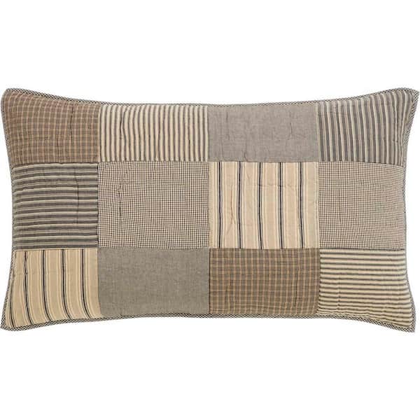VHC BRANDS Sawyer Mill Charcoal Farmhouse Quilted Cotton King Sham