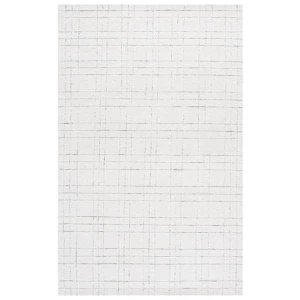 Genre 6 ft. x 9 ft. Ivory/Light Sage Scandinavian Crosshatch Area Rug