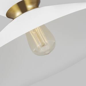 ED Ellen DeGeneres Crafted by Generation Lighting Heath 1-Light Burnished Brass Pendant with Matte White Steel Shade