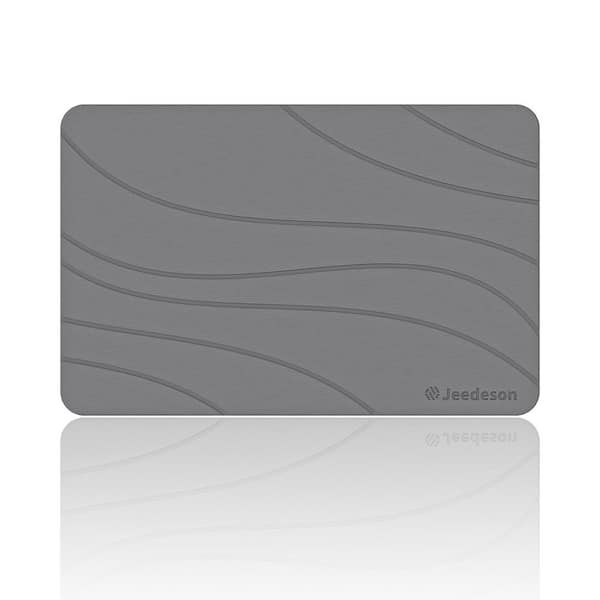 Gray 15.35 in. x 23.62 in. Stone Bath Mat Diatomaceous Earth Shower Mat Non Slip Bath Mat for Bathroom Floor / Ktichen