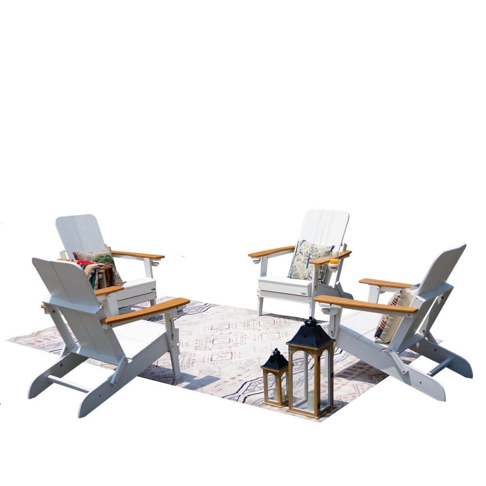 Claudia Folding Plastic Patio Adirondack Chair (4-Pack) price history on PriceWatchPro