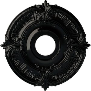 18 in. x 4 in. I.D. x 5/8 in. Attica Urethane Ceiling Medallion (Fits Canopies upto 5 in.), Black Pearl