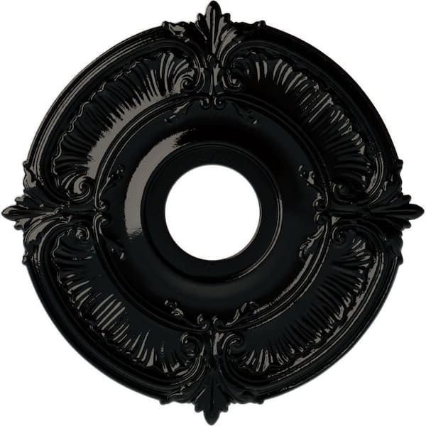 Ekena Millwork 18 in. x 4 in. I.D. x 5/8 in. Attica Urethane Ceiling Medallion (Fits Canopies upto 5 in.), Black Pearl