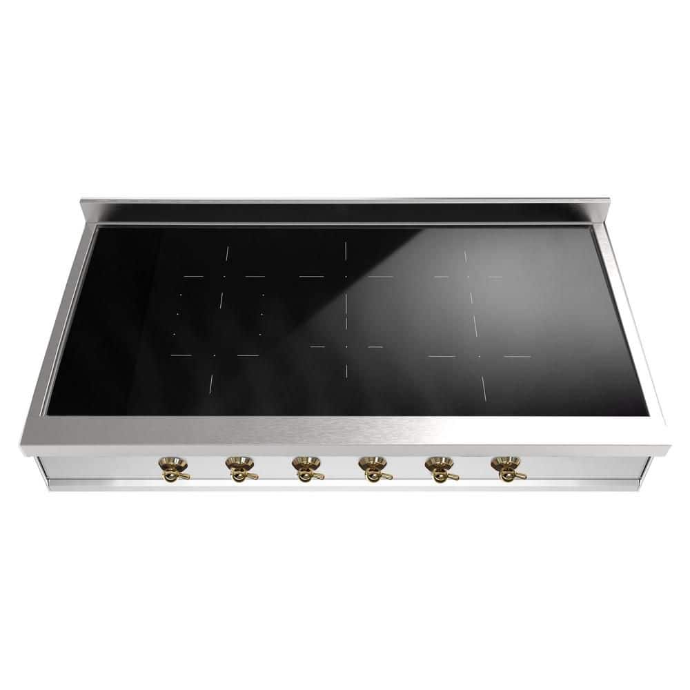 Nostalgie II 48 in. Induction Ceramic Rangetop with 6-Elements in Stainles Steel