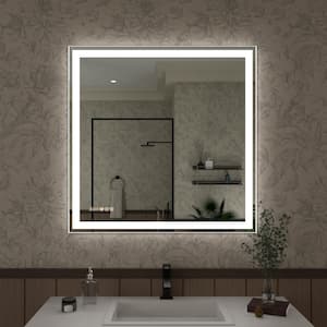 Swarm 36 in. W x 36 in. H Rectangular Frameless Radar LED Wall Bathroom Vanity Mirror