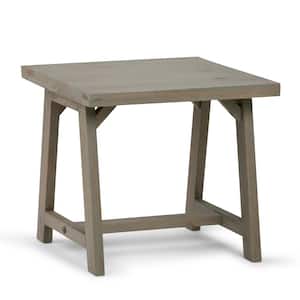 Sawhorse Solid Wood 22 in. W Square Modern Industrial Modern Industrial End Side Table in Distressed Grey