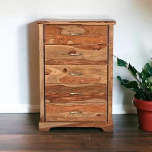 Brown 5 drawers 51 in. Wide Chest of Drawers