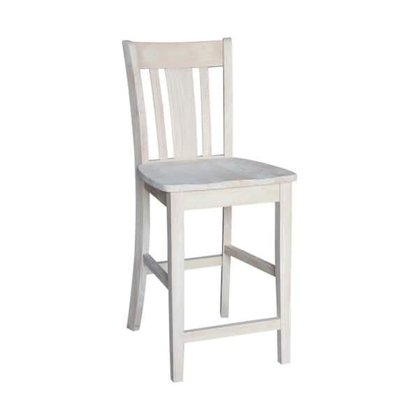 International Concepts 24 In Unfinished Wood Bar Stool S 102 The Home Depot