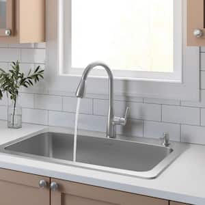 Fairbury 2S Single-Handle Pull-Down Sprayer Kitchen Faucet in Stainless Steel