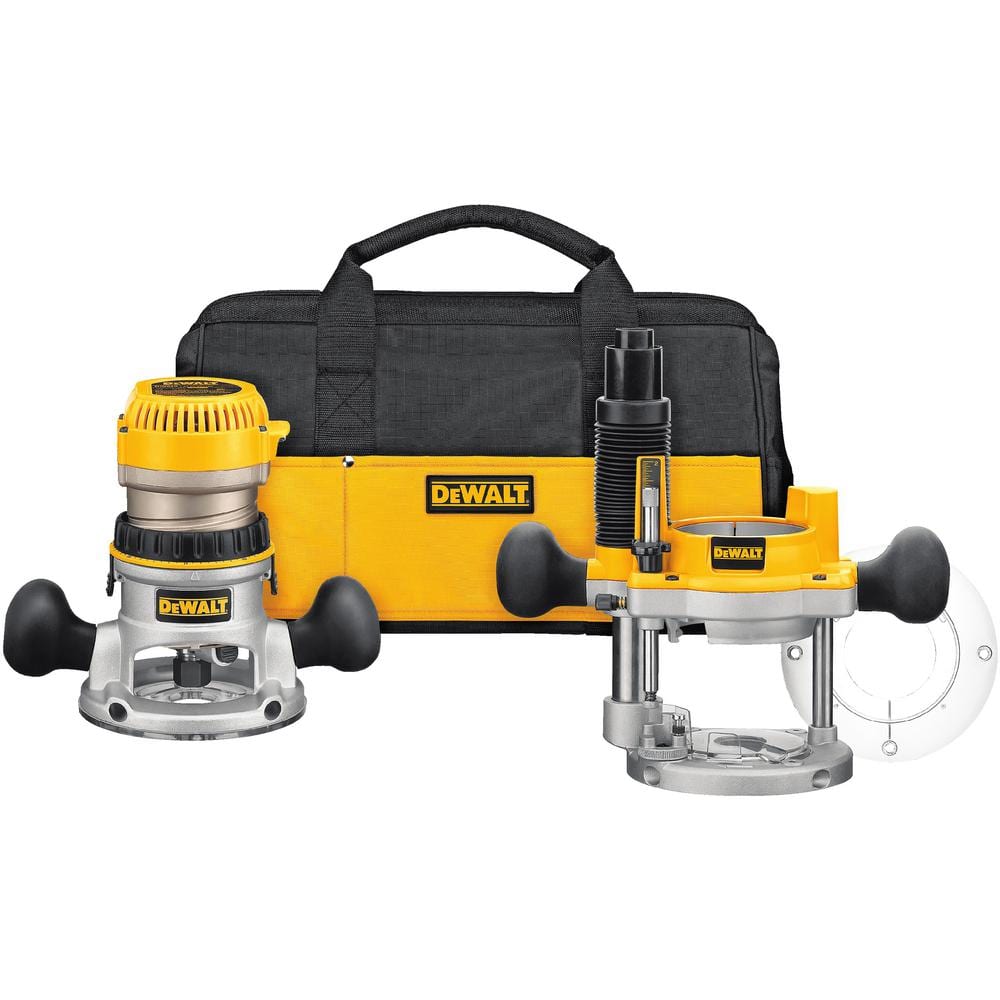 DEWALT 12 Amp Corded 2-1/4 Horsepower Fixed and Plunge Base Router Kit  DW618PKB The Home Depot