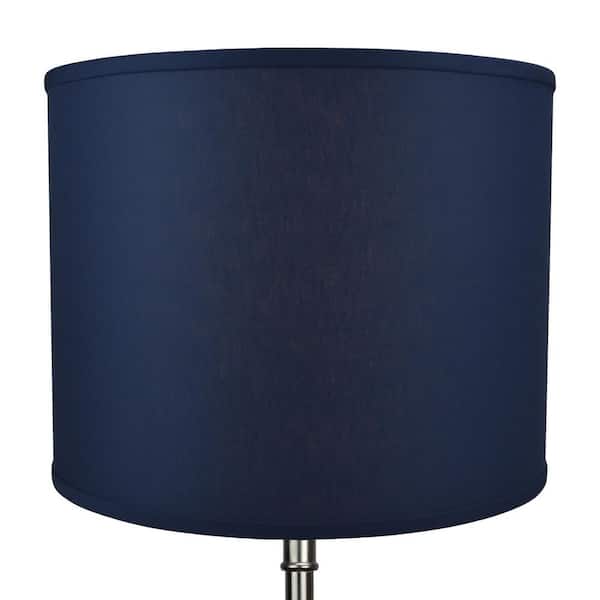 Drum Lamp Shade Linen Navy Blue, 9 Inch Diameter Drum Lamp Shade