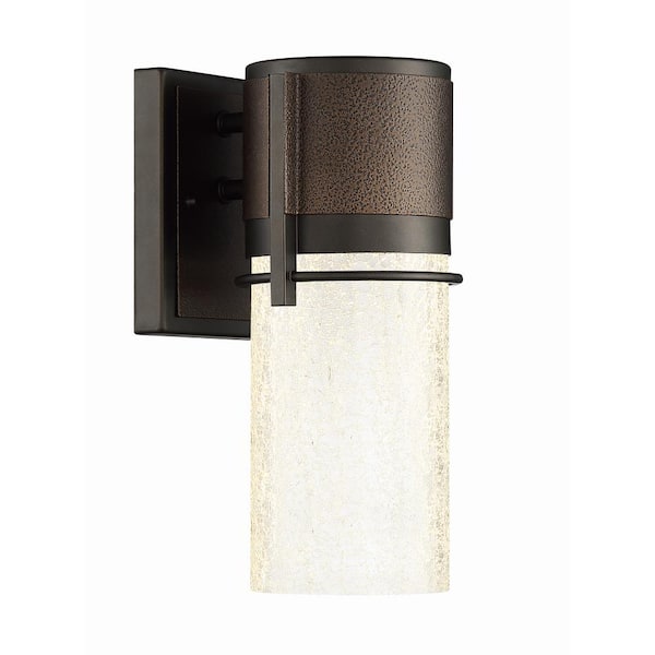 Designers Fountain 11.75 in. Brushed Bronze Outdoor Hardwired Smart Integrated LED Wall Lantern Sconce