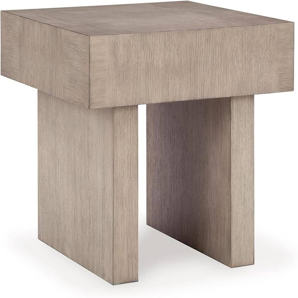 26 in. Light Grayish Brown Square Wood End Table, Sturdy Build End Side Table for Living Rooms price history on PriceWatchPro