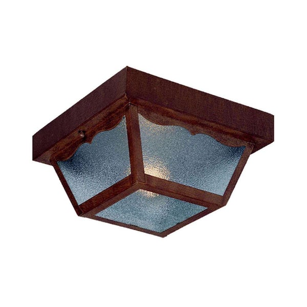 Acclaim Lighting Builder's Choice Collection Ceiling-Mount 1-Light Burled Walnut Outdoor Light Fixture