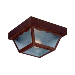Builder's Choice Collection Ceiling-Mount 1-Light Burled Walnut Outdoor Light Fixture