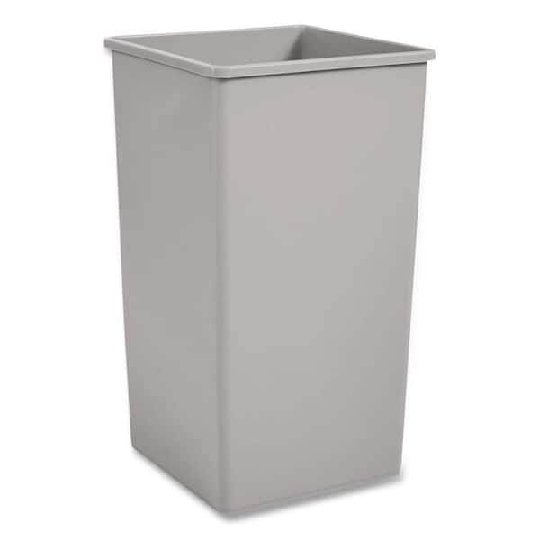 Untouchable 50 Gal. Gray Plastic Square Trash Can