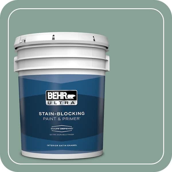 BEHR ULTRA 5 gal. #T16-12 Modern Mint Extra Durable Satin Enamel Interior Paint & Primer