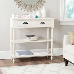 Salem 36 in. 2-Drawer White Wood Console Table
