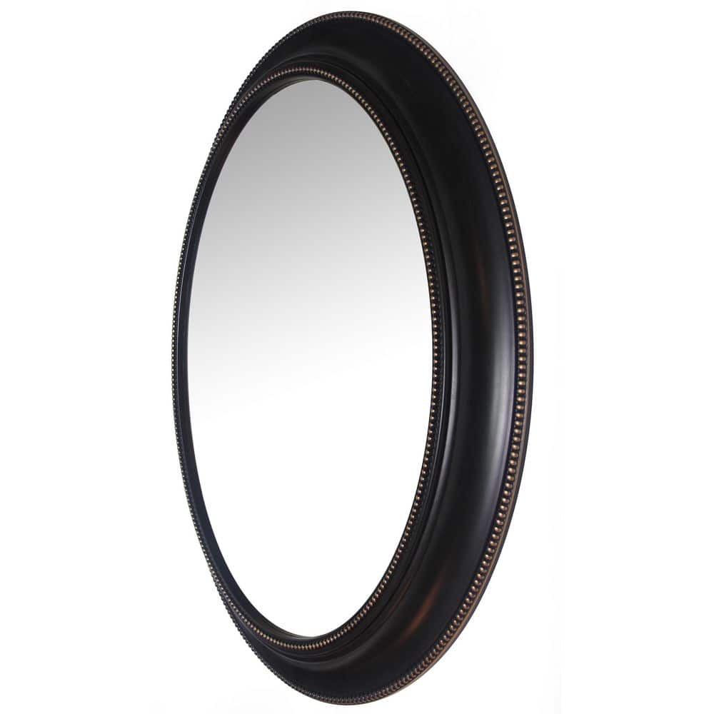 Antique Gold Beaded 34" Oval Wall Mirror