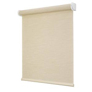 Linen Cordless Light Filtering Polyester Fabric Smart Roller Shade 26.75 in. x 72 in. Powered by Hubspace (With Gateway)