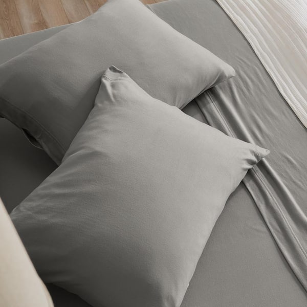 Utopia Bedding Full Sheet Set - Jersey Knit Sheets 4 Pieces Set- Cotton Jersey Soft Stretchy Sheets (Full, Dark Grey)