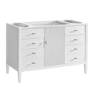 Myrrin 47.88 in. W x 23.5 in. D x 32.88 in. H Single Bath Vanity Cabinet without Top in Bright White