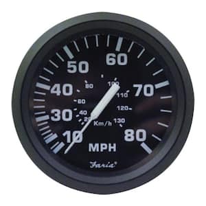 Euro Speedometer (80 MPH) - 4 in., Black