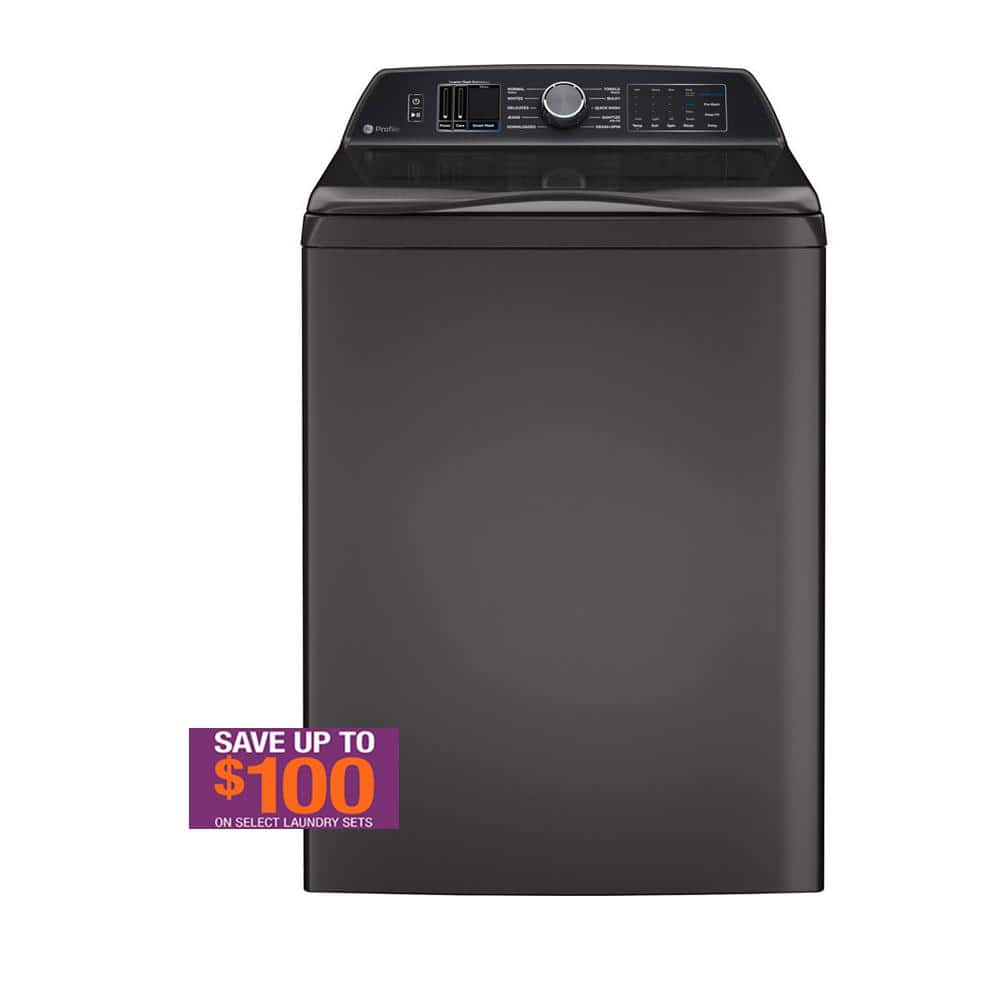 GE Profile Profile 5.3 cu. ft. High-Efficiency Smart Top Load Washer with Quiet Wash Dynamic Balancing Technology in Diamond Gray