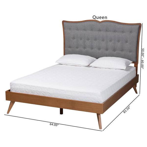 Baxton Studio Hawthorn Gray Wood Frame Queen Platform Bed 23712640