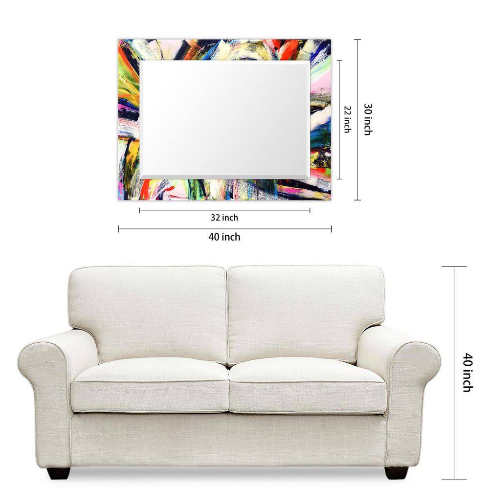 Colorful Rectangular Frameless Wall Mount Vanity Mirror